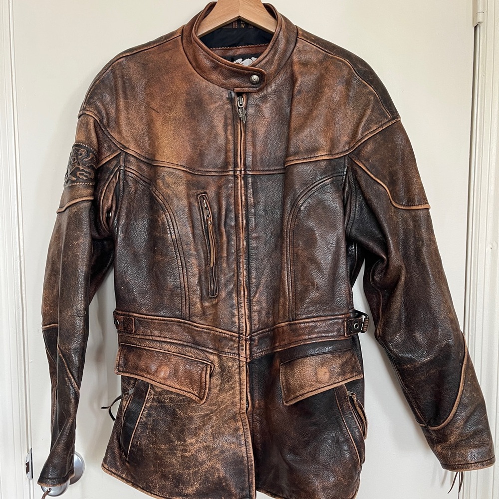 Harley-Davidson Distressed Brown Leather Motorcycle Jacket
